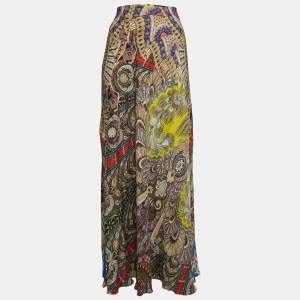Etro Multicolor Paisley Printed Silk Maxi Skirt M