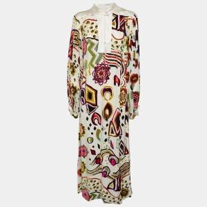 Pre Owned Etro Cream Floral Devour Maxi Dress M
