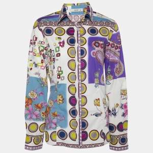 Etro Multicolor Printed Cotton Button Front Shirt L