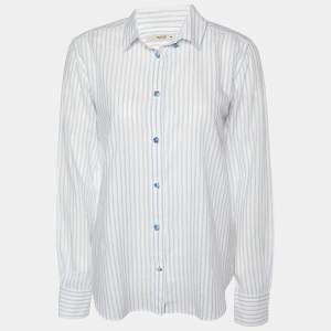 Etro White Striped Button Front Shirt M