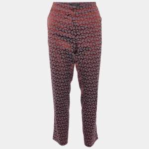 Etro Red Paisley Jacquard Tapered Leg Pants M