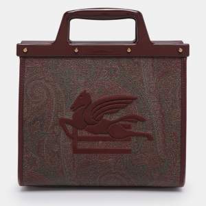 Etro Brown Paisley Print Coated Canvas Mini Love Trotter Tote