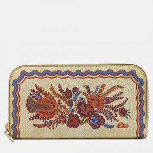 Pre Owned Etro Multicolor Leather Long Wallet