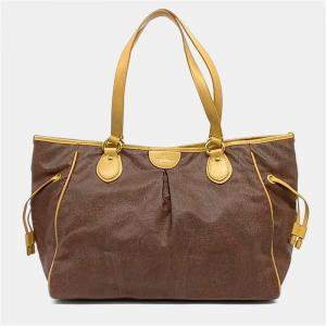 Pre Owned Etro Brown Leather Paisley Shoulder Bag