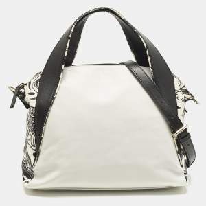 Pre Owned حقيبة يد إيترو جلد بطبعة بيزلي أبيض/أسود