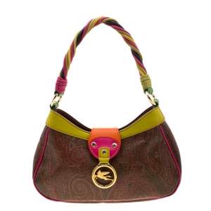 Etro Multicolor Paisley Print Coated Canvas and Leather Shoulder Bag         