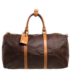 Etro Paisley Coated Canvas and Leather Weekender Duffel Bag