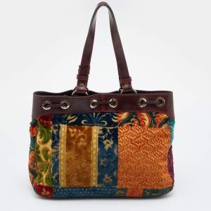 Pre Owned Etro Multicolor Floral Velvet Tote