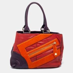 Etro Multicolor Leather And Goat Hair Top Zip Satchel