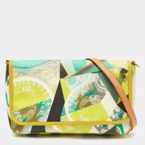 Etro Multicolor Paisley Coated Canvas and Leather Shoulder Bag