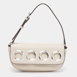 Etro Beige Leather Eylet Flap Shoulder Bag