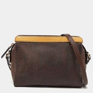 Etro Brown Paisley Print Coated Canvas and Leather Crossbody Bag