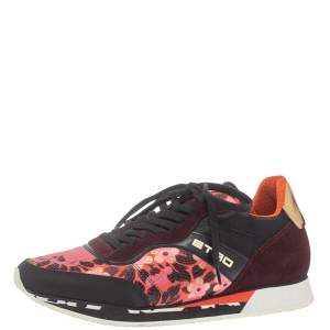 Etro Multicolor Jacquard And Suede Sneakers Size 40