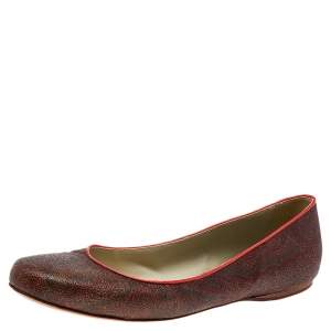 Etro Brown Coated Canvas Ballet Flats Size 40