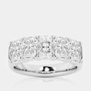 14K White Gold Radiant Lab Grown Diamond Five-Stone Anniversary Band US 7 (5 ctw)