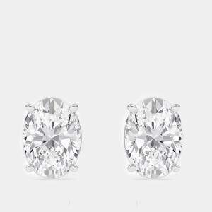 14K White Gold Oval Lab Grown Diamond Stud Earring (2 1/4 ctw)