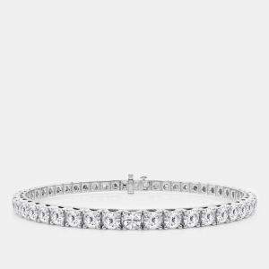14K White Gold Round Lab Grown Diamond Fashion Bracelet (10 ctw)