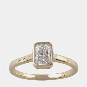 14K Yellow Gold  Lab Grown Diamond Bazle Solitaire Ring (0.7 cts) US 7