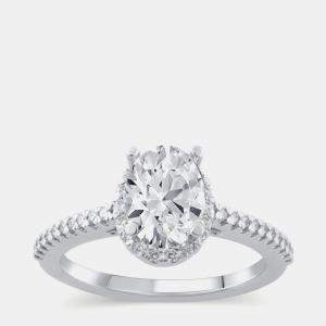 14K White Gold  Lab Grown Diamond Engagement Ring (1 cts) US 7