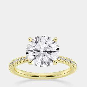 14K Yellow Gold  Lab Grown Diamond Engagement Ring (3 cts) US 7