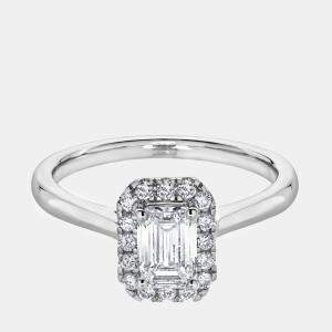 14K White Gold  Lab Grown Diamond Solitaire plus Ring  (0.9 cts) US 7