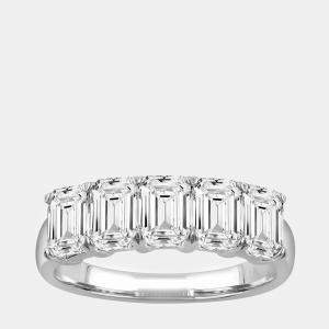 14K White Gold  Lab Grown Diamond Five Stone Band (1.9 cts)
