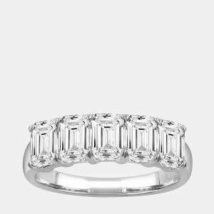 14K White Gold  Lab Grown Diamond Five Stone Band (1.9 cts)