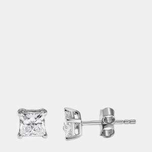 14K White Gold  Lab Grown Diamond Basic Stud Earring (0.8 cts)
