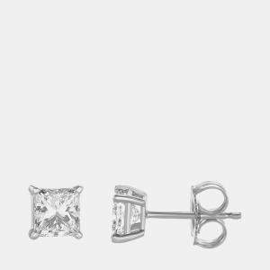 14K White Gold  Lab Grown Diamond Basic Stud Earring (1.18 cts)