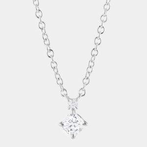 14K White Gold  Lab Grown Diamond Solitaire Pendant  (0.18 cts)