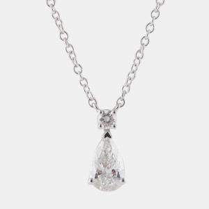 14K White Gold  Lab Grown Diamond Drop Pendant (0.58 cts)