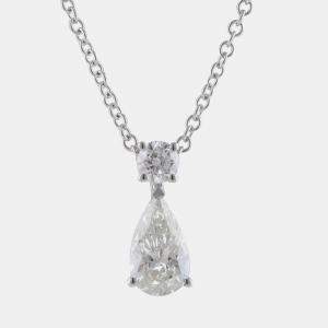 14K White Gold  Lab Grown Diamond Drop Pendant (0.73 cts)