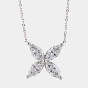 14K White Gold  Lab Grown Diamond 4 Stone Butterfly Pendant (2.45 cts)