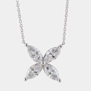 14K White Gold  Lab Grown Diamond 4 Stone Butterfly Pendant (2.7 cts)