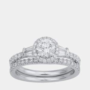 Pre Owned 1.5 ct 14k White Gold Lab Grown Diamond Bridal Set US 7
