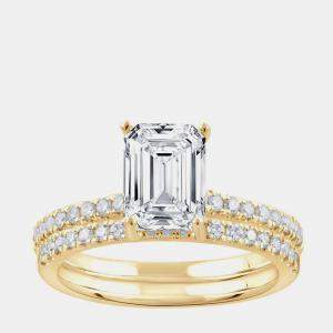 Pre Owned 1.95 ct 14k Yellow Gold Lab Grown Diamond Bridal Set US 7