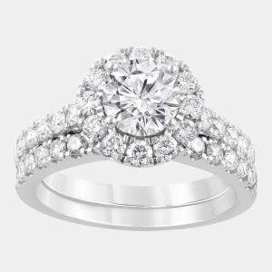 Pre Owned 2.25ct 14k White Gold Lab Grown Diamond Bridal Set