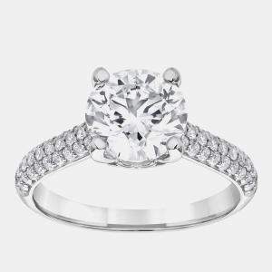 Pre Owned 3 cts 14k White Gold Lab Grown Diamond Engagement Ring US 7