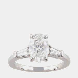 Pre Owned 2.23ct 14k White Gold Lab Grown Diamond 3 Stone Ring