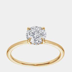 Pre Owned 1.26ct 14k Yellow Gold Lab Grown Diamond Hidden Halo Solitaire Ring