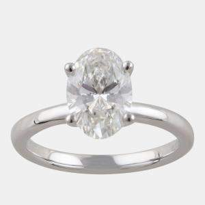 Pre Owned 2.23ct 14k White Gold Lab Grown Diamond Hidden Halo Solitaire Ring