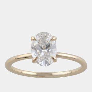 Pre Owned 4.95ct 14k Yellow Gold Lab Grown Diamond Hidden Halo Solitaire Ring