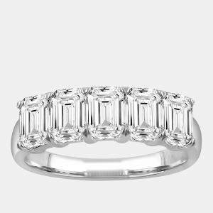 Pre Owned 2.45ct 14k White Gold Lab Grown Diamond 5 Stone Band