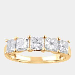 مملوكة مسبقًا 3.7ct 14k Yellow Gold Lab Grown Diamond 5 Stone Band