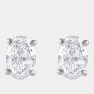 Pre Owned 0.83ct 14k White Gold Lab Grown Diamond Basic Stud Earring