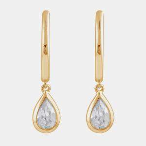 مملوكة مسبقًا 0.75ct 14k Yellow Gold Lab Grown Diamond Drop Dangle Earring