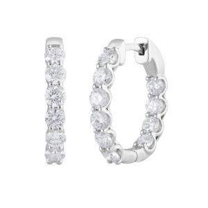 مملوكة مسبقًا 2ct 14k White Gold Lab Grown Diamond Hoop Earring