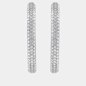 مملوكة مسبقًا 3ct 14k White Gold Lab Grown Diamond Hoop Earring