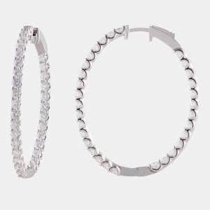 مملوكة مسبقًا 4ct 14k White Gold Lab Grown Diamond Hoop Earring