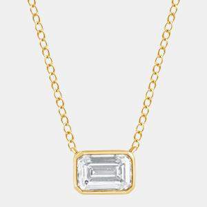 مملوكة مسبقًا 0.8ct 14k Yellow Gold Lab Grown Diamond Solitaire Pendant